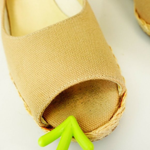 Beige Wedge 8 38.5 Womens Shoes Sandals Casual Slip On Heels Beige Mules‎ Calo - Picture 6 of 12